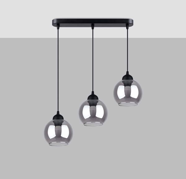 Sollux ALINO ljuskrona svart glaskulor E27 SL.1142