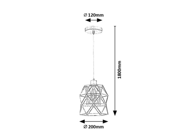 Pendellampe E27 1x40W mat sort 72111 Emrys Rabalux