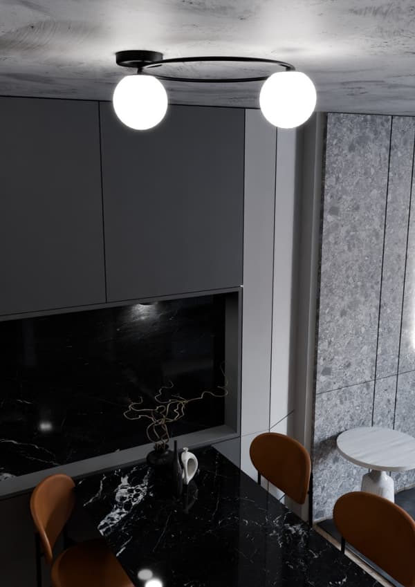Emibig loftlampe 2xE14 10W SOPRA 2 hvide skærme 1257/2