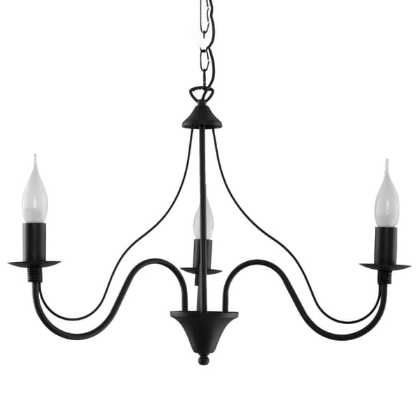 MINERWA Sollux Lighting sort lysekrone pendel 3xE14 10W