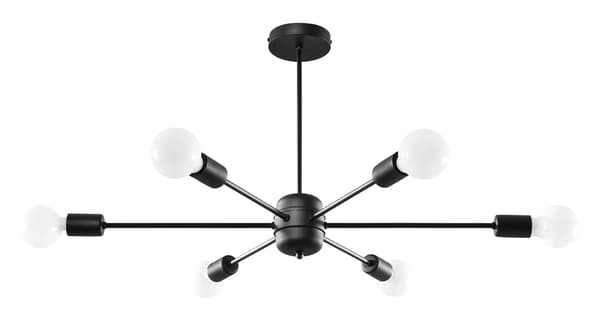 Lysekrone LANGO 6 sort Sollux Lighting model SL.1023