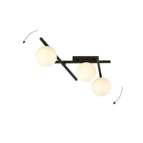 Emibig loftlampe 3xE14 40W SMART 3 SORT/OPAL 1103/3