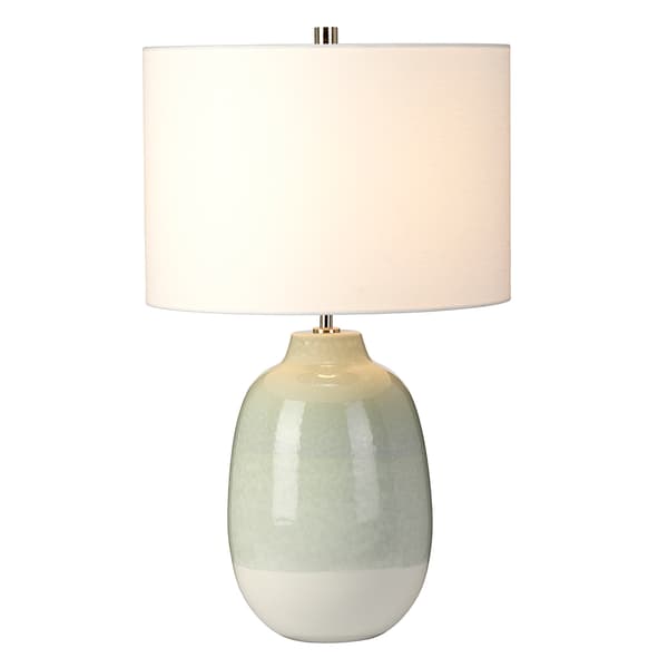 Bordlampa keramisk vitgrön Chelsfield E27 60W Elstead