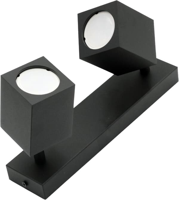 Væg- og loftlampe sort 2xGU10 Quantus ID-6102 Idealux