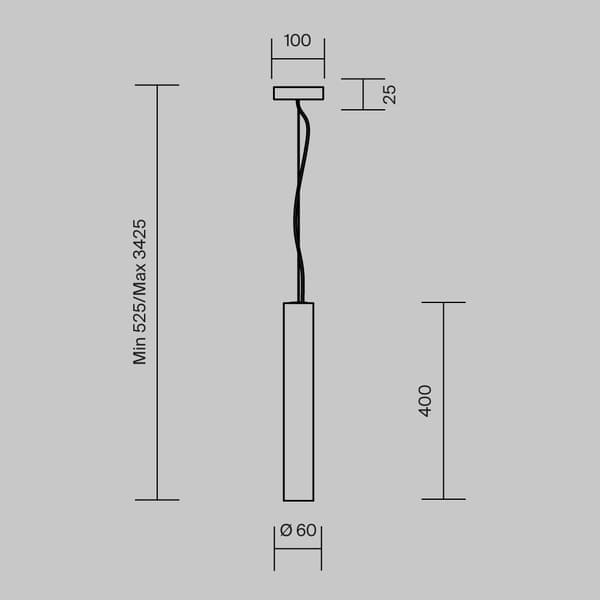 Skandinaavinen riippuvalaisin musta puinen putki LED 5W BASIC TEXTURE Maytoni