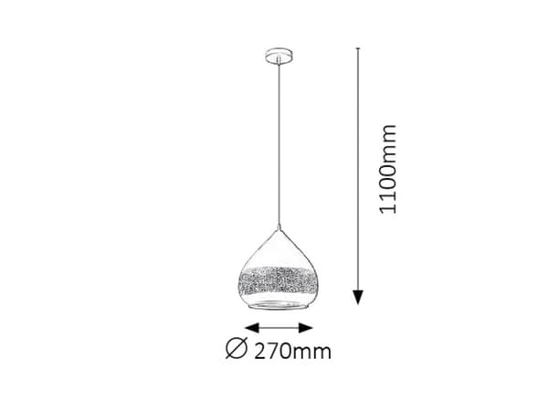 Pendellampe E27 1x40W sort 2278 Kaia Rabalux