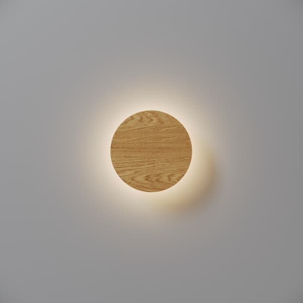 Skandinavisk væglampe sort-beige rund træ LED 5W BASIC TEXTURE Maytoni