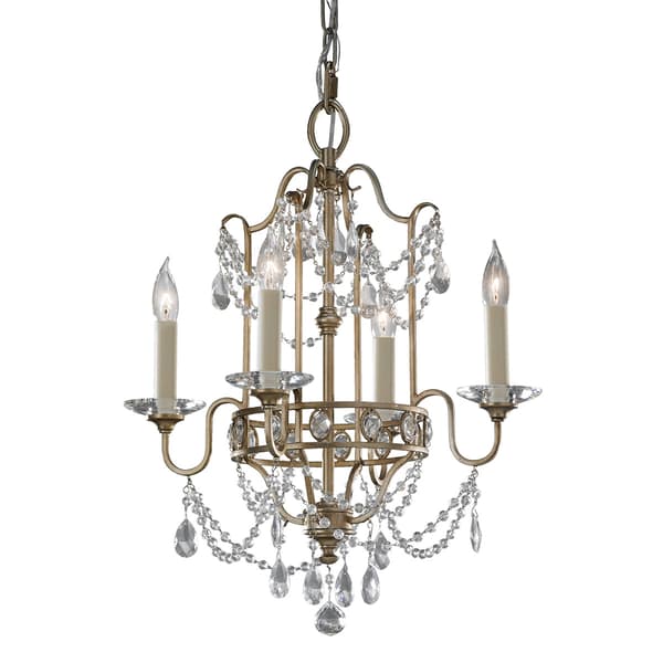 Kristallkrona silverflingor Gianna 4xE14 60W Feiss