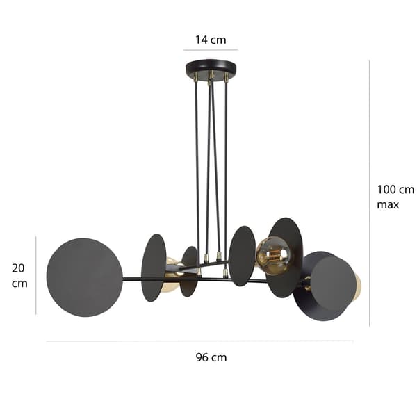 Lysekrone Emibig 4xE27 40W IDEA 4 BLACK 792/4