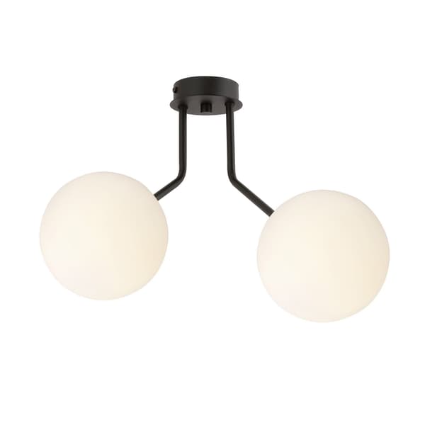 Emibig loftlampe 2xE14 40W NOVA 2 SORT/OPAL 1138/2