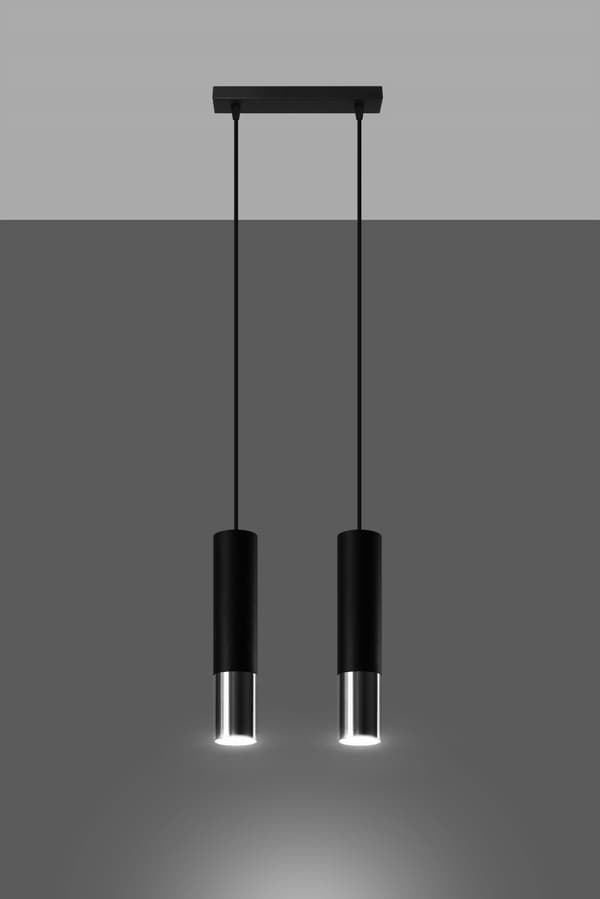 LOOPEZ 2 pendellampe sort/krom fra Sollux Lighting model SL.0941