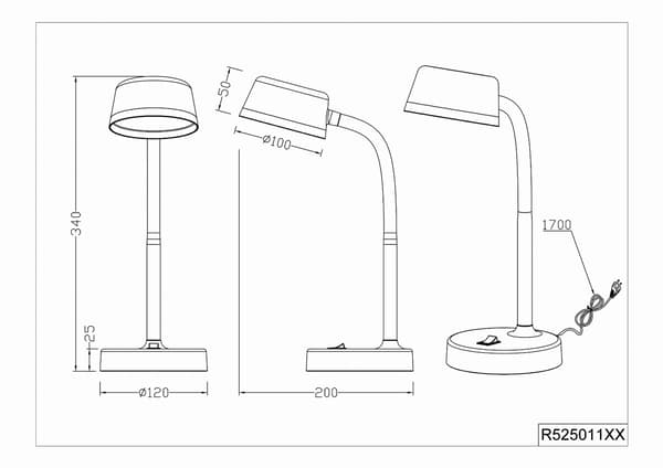 KIKO skrivebordslampe sølv RL R52501187