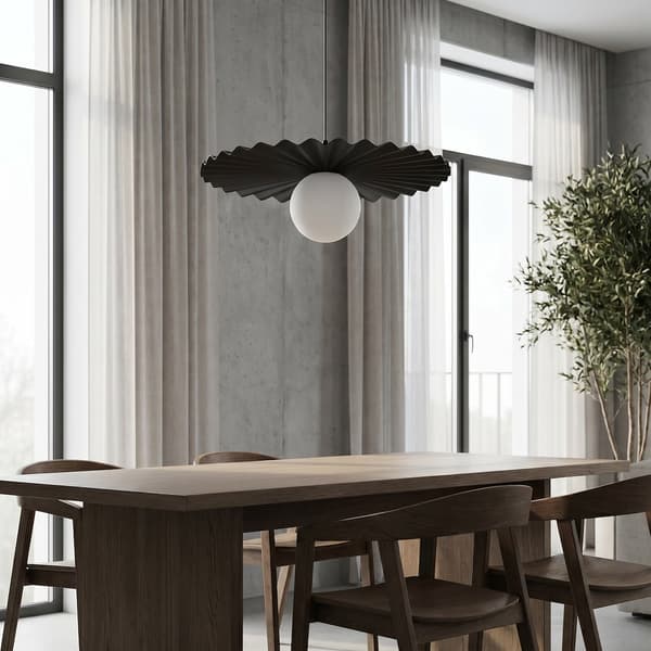 Moderne sort rillet ventilator pendel 1xG9 8W UMBRA Emibig