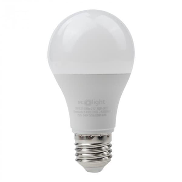 SMART dæmpbar kugleformet LED-pære E27 A60 9W 800lm RGB+CCT Tuya Bluetooth Ecolight