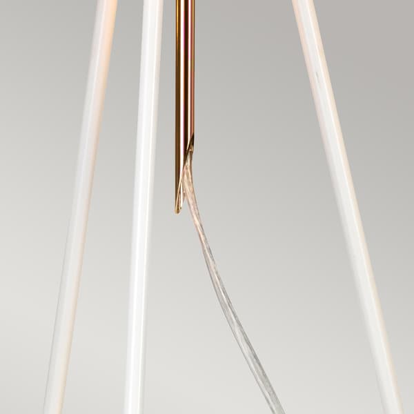Bordlampe hvid guld med skærm Ferrara E27 60W Elstead