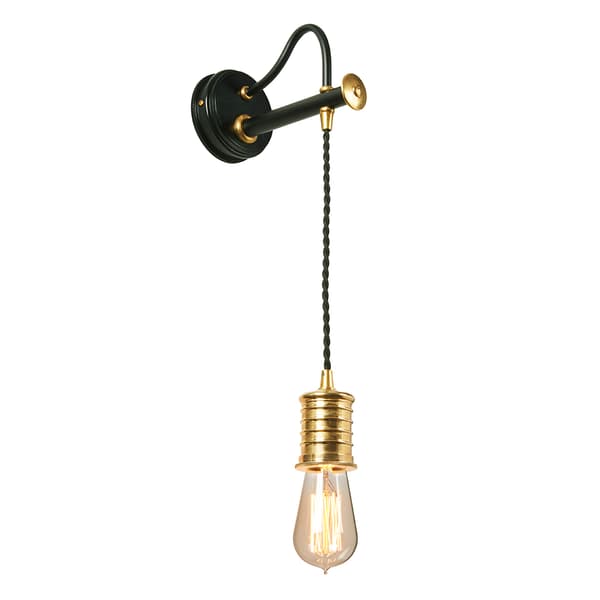 Elstead Douille væglampe sort-guld 1xE27 60W