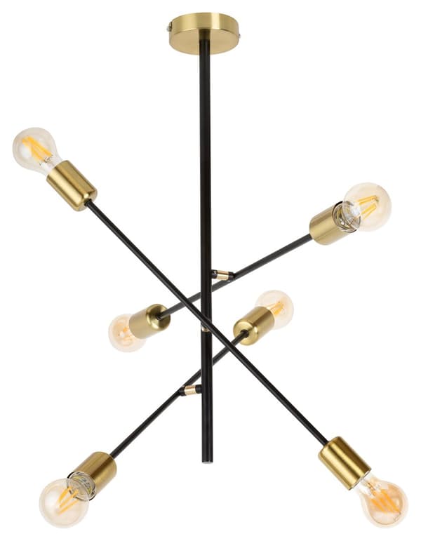 Industriel pendellampe E27 6x15W sort 2104 Lanny Rabalux