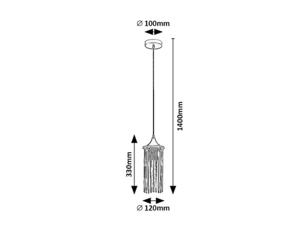 Pendellampe E27 1x40W mat sort 72151 Roxas Rabalux