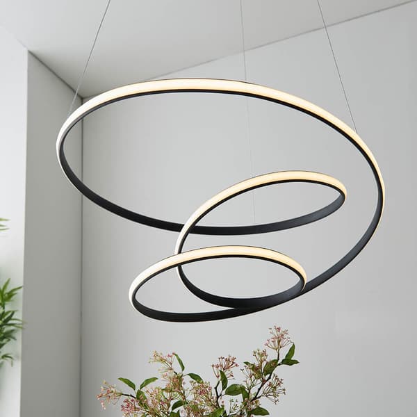 Moderne sort LED-pendellampe 47,5W DUNE Endon