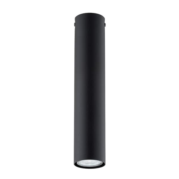 Sort loftspot 30 cm rund 1xGU10 8W TECNO Emibig