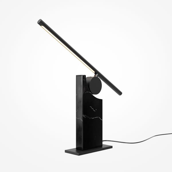Bordlampe moderne sort marmorbase stick LED 9W MONUMENTO Maytoni