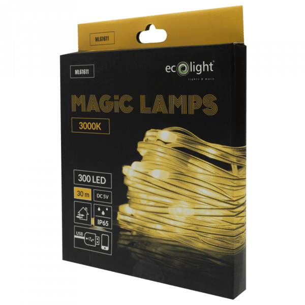 Udendørs julelys 300 LED 3000K 30m Bluetooth USB MAGISKE LYS Ecolight