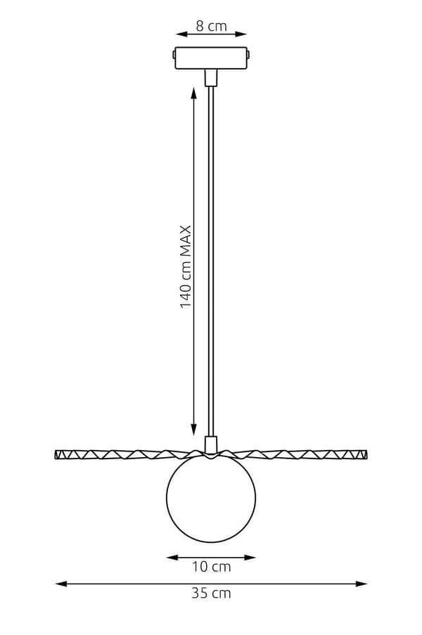 Moderne sort rillet ventilator pendel 1xG9 8W UMBRA Emibig