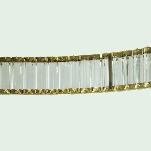 Glamour guld ring pendellampe krystaller LED 32W Aurora IdeaLed