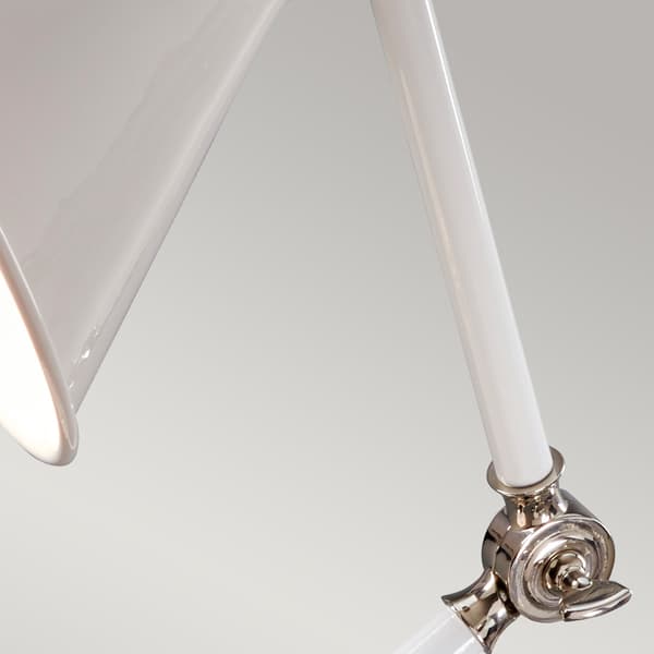 Retro bordlampe Provence hvid med poleret nikkel Elstead