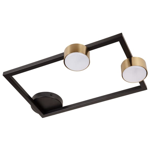 Loftlampe moderne sort rektangulær runde guldspots til stue entre 2xGX53 12W FRAME Sigma Lighting