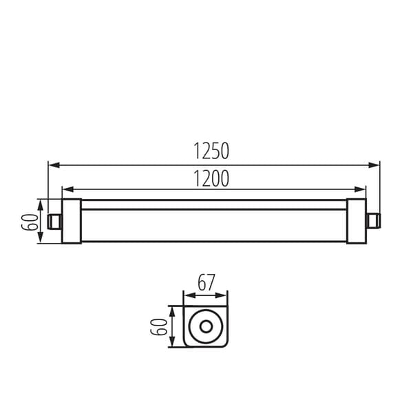Kanlux TP STRONG 37W hvid lineær LED-armatur