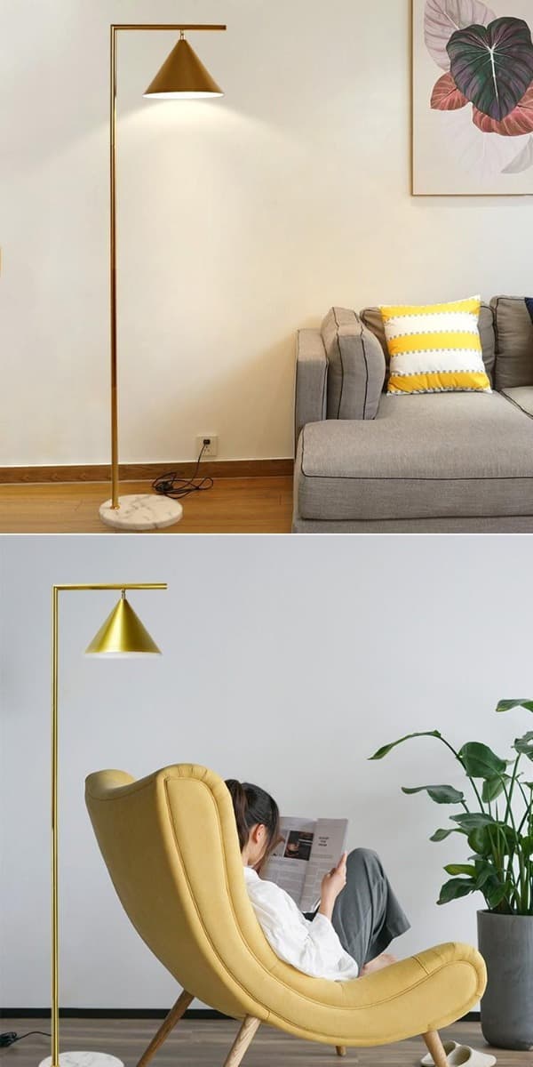 Gulvlampe guld 150 cm Valentino E27 Abruzzo