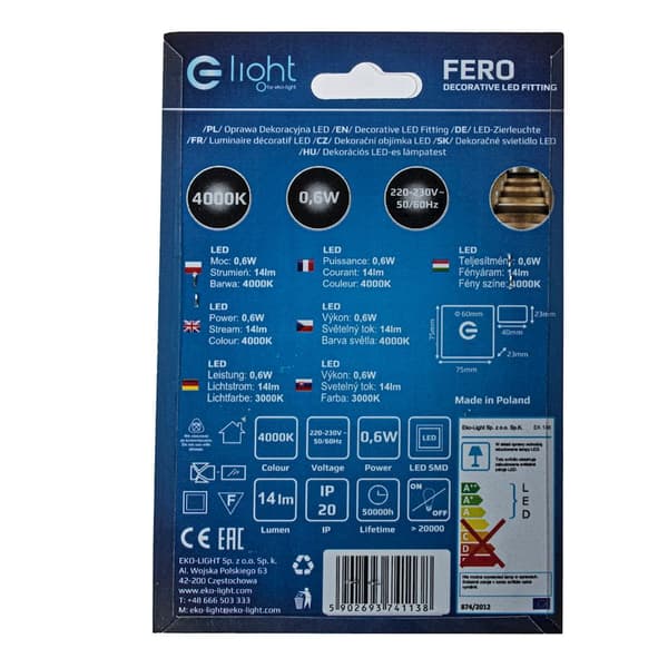 Trappelampe 1x0.6W LED FERO EKS1138 Eko-Light