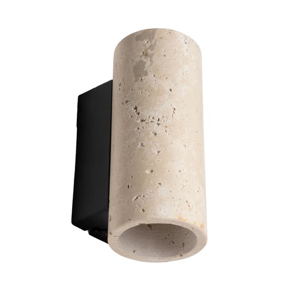 Moderne væglampe op-ned sort-beige rør travertin 2xGU10 20W TEK Maxlight