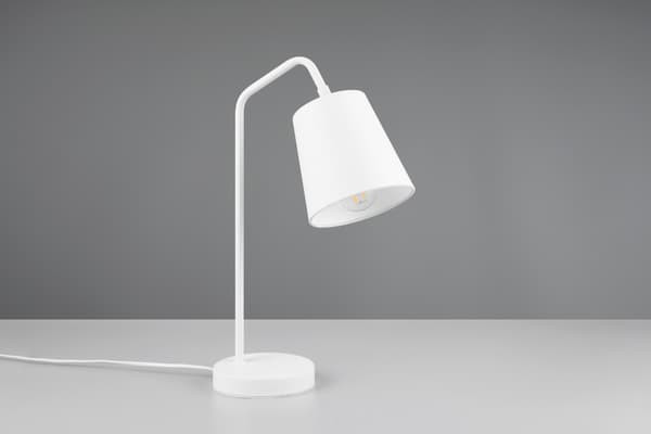 Bordlampe hvid med skærm E27 Buddy RL