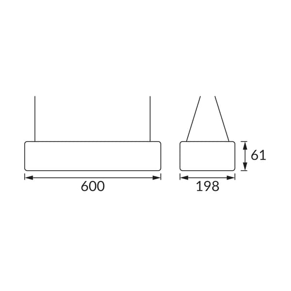 Moderne pendellampe til kontor over bord hvid rektangulær 60cm neutral farve LED 24W FLARA Struhm