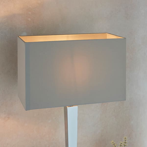 Minimalistisk bordlampe med skærm, forkromet rektangulær 1xE27 60W MORETO Endon
