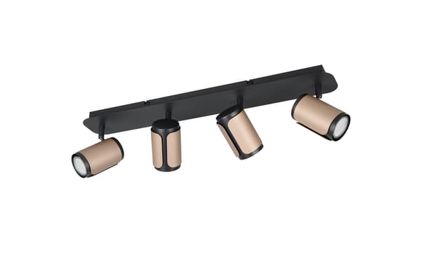 Loftlampe moderne kaffe-sort rektangulær firedobbelt dekorative rør 4xGU10 10W GILLAN Trio