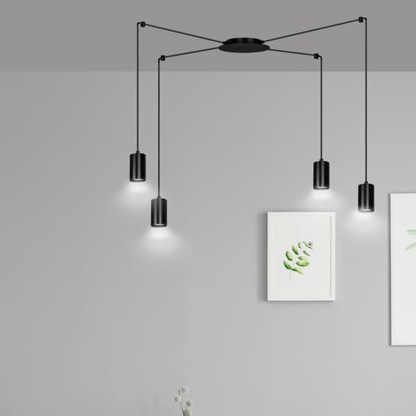 Lysekrone Emibig 4xGU10 30W TRAKER 4 BL/BLACK 524/4