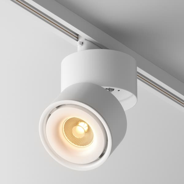 Vit rund rörlig LED-spotlight 15W 3000K YIN Maytoni Technical