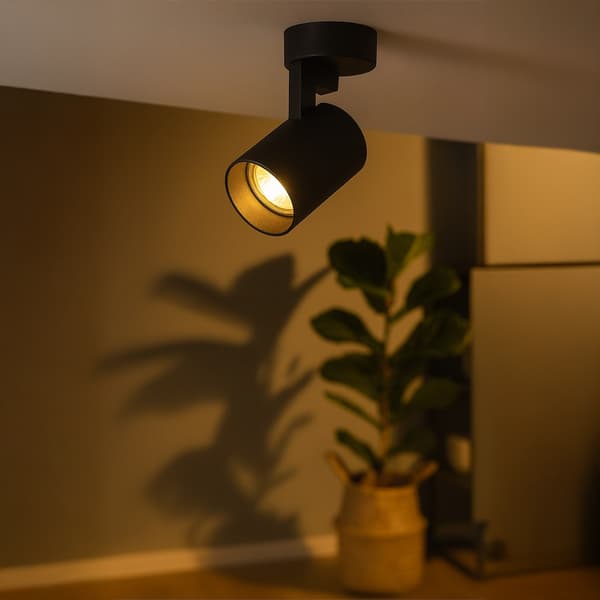 Loftspot sort rund Ø6cm 1xGU10 10W VOLF Milagro