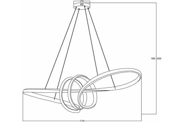 Moderne designer sort pendel Canbera LED 40W REA338901-30 Reality