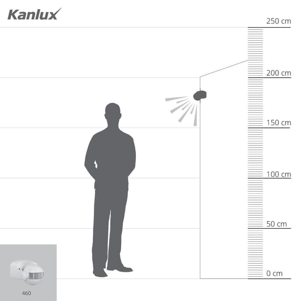 Utomhus PIR skymningsrörelsesensor ALER vit 12m Kanlux 460