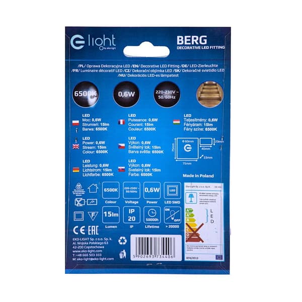 Trappelampe 1x0.6W LED BERG EKS4406 Eko-Light
