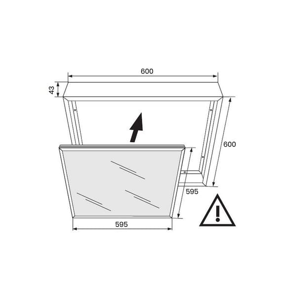 Aluminiumsramme til overflademontering hvid til LED-panel 60x60 Eko-Light