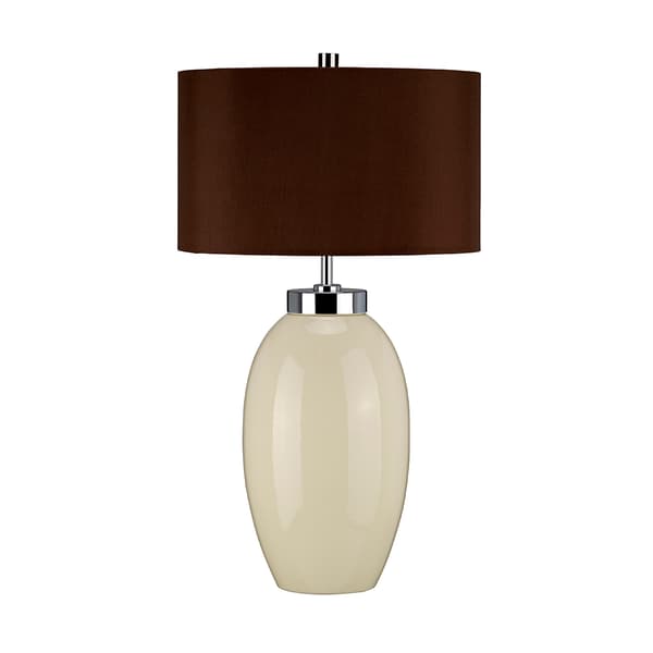Bordslampa porslin krämbrun 58 cm Victor E27 60W Elstead