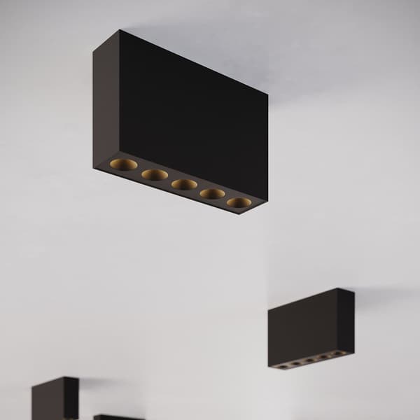 Moderne rektangulær sort LED 11W loftspot SOLANA PU.1212 Pure Lume