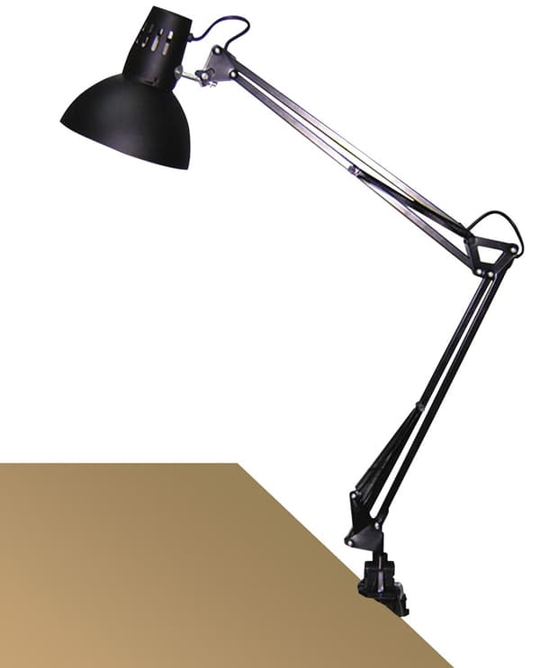Sort skrivebordslampe med klemme E27 Arno 4215 Rabalux