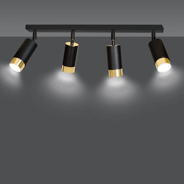 LOFTLAMPE Emibig 4xGU10 30W HIRO 4 BL/GOLD 965/4