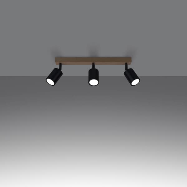 Loftspot rør tredobbelt rektangulær sort 3xGU10 10W VERDO SL.1293 Sollux Lighting